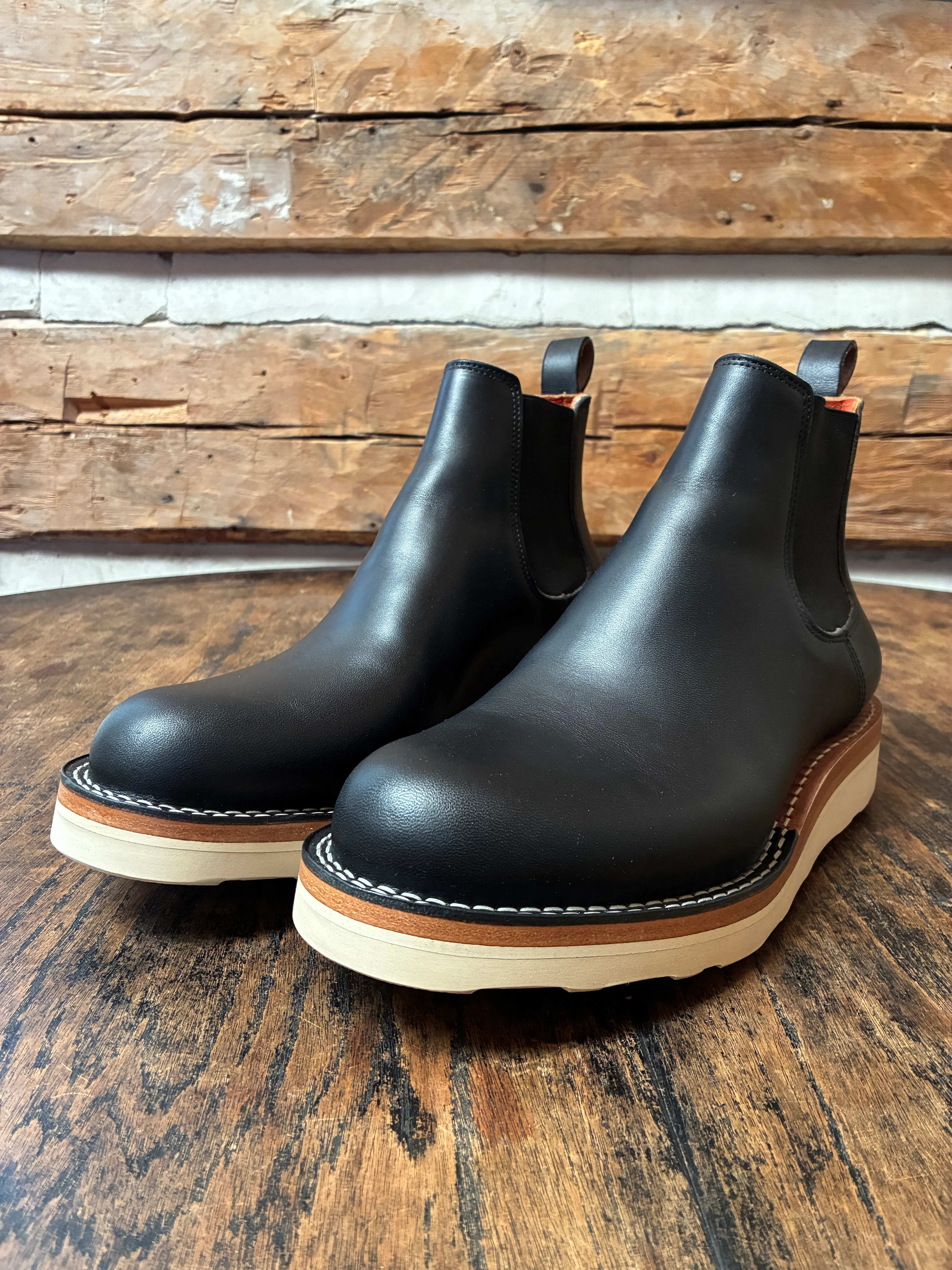 Chelsea in Black - White Wedge Sole - 40.5 EE - Image 6